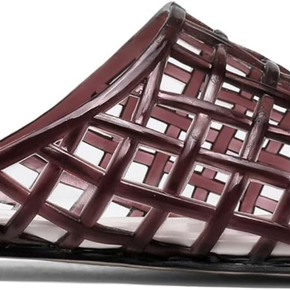 Women Jelly Shoes Clear Mesh Slides Summer Beach Flats Size 7 - Picture 3 of 8